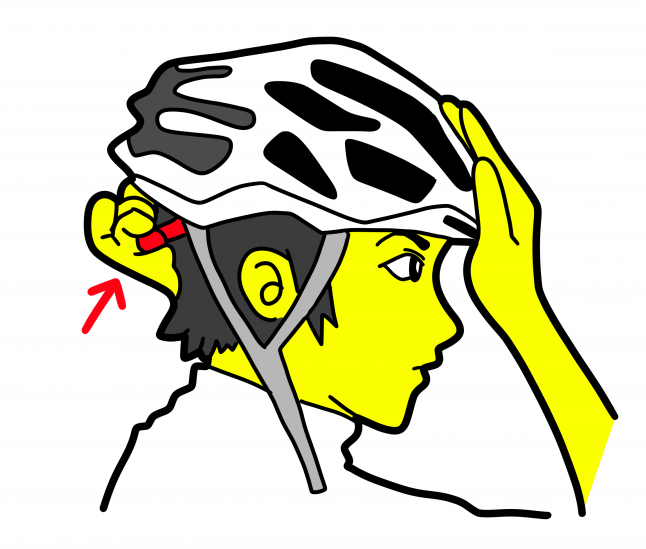ヘルメット　着用方法　5　説明