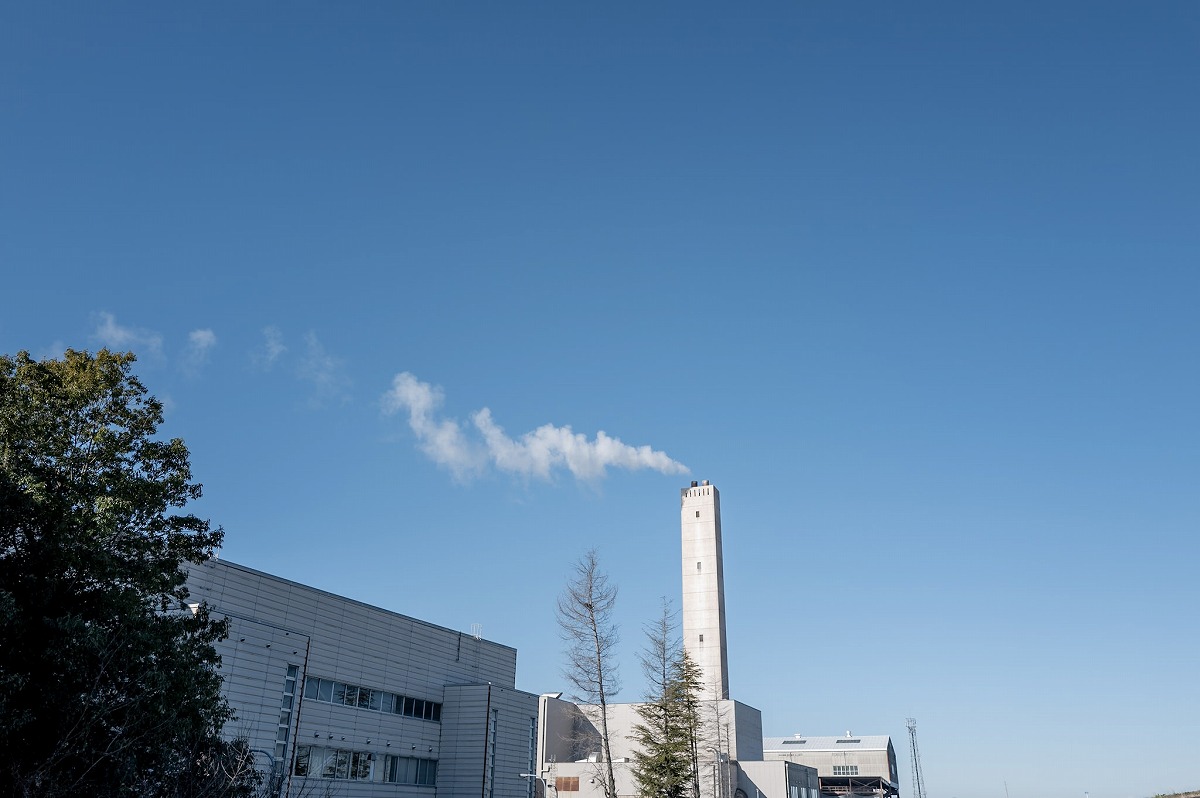 入間川サイクリングロード 工場煙突