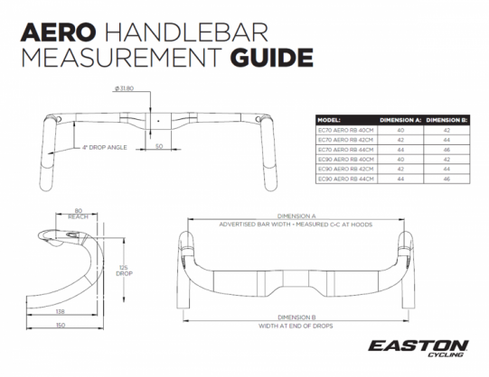 EASTON EC70 AERO 42cm 完成車外し エアロハンドル EASTON】大人気の