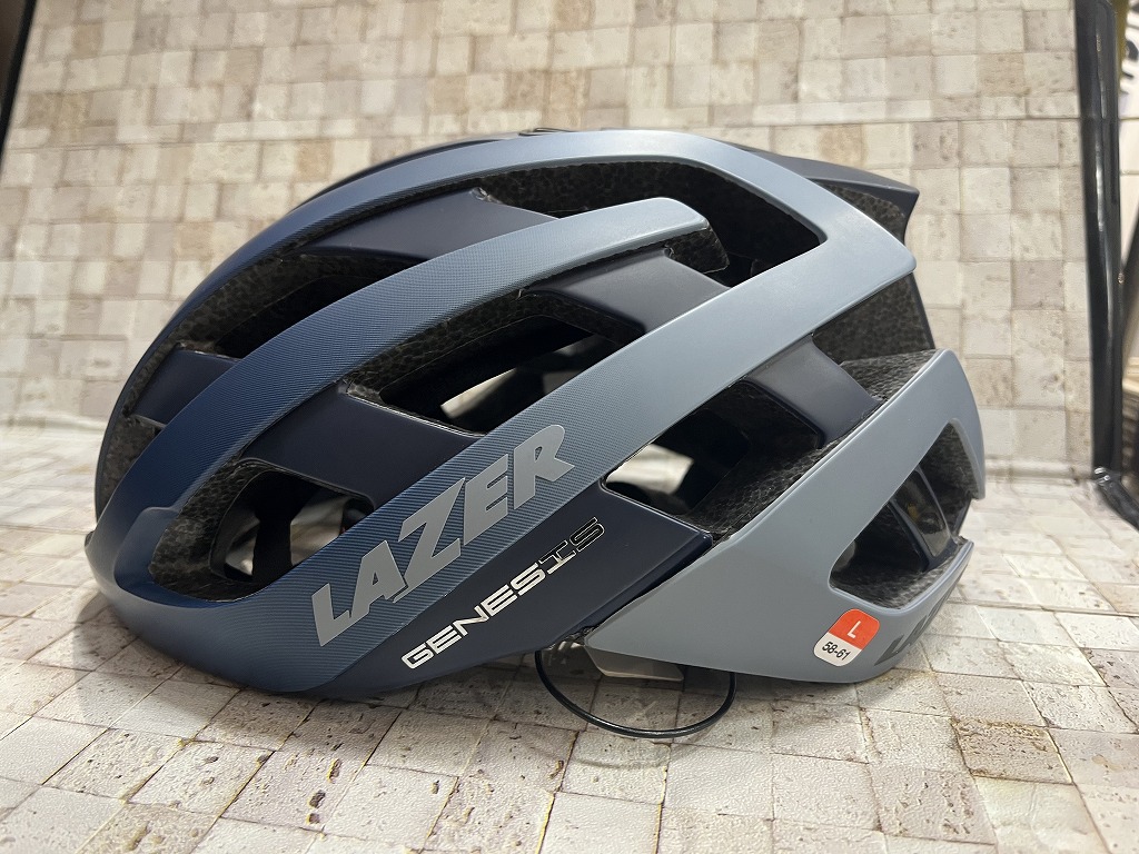LAZER GENESIS AF L 58〜61 matte stripes ヘルメット ロードバイク 美品