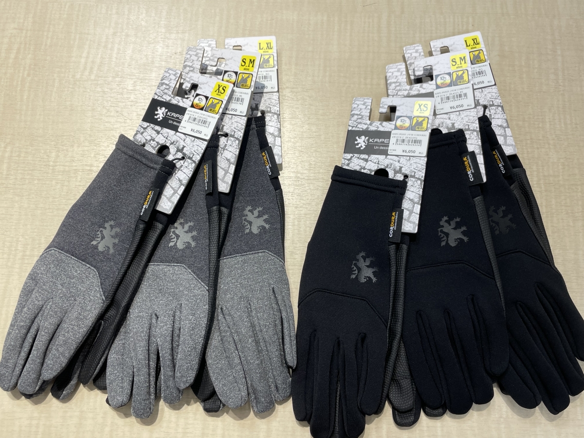 kpgs1022-GRY KAPELMUUR CORDURA ライトサーモグローブ フリース 秋 サイクリング おすすめ オシャレ カペルミュール タッチパネル 暖かい 防寒