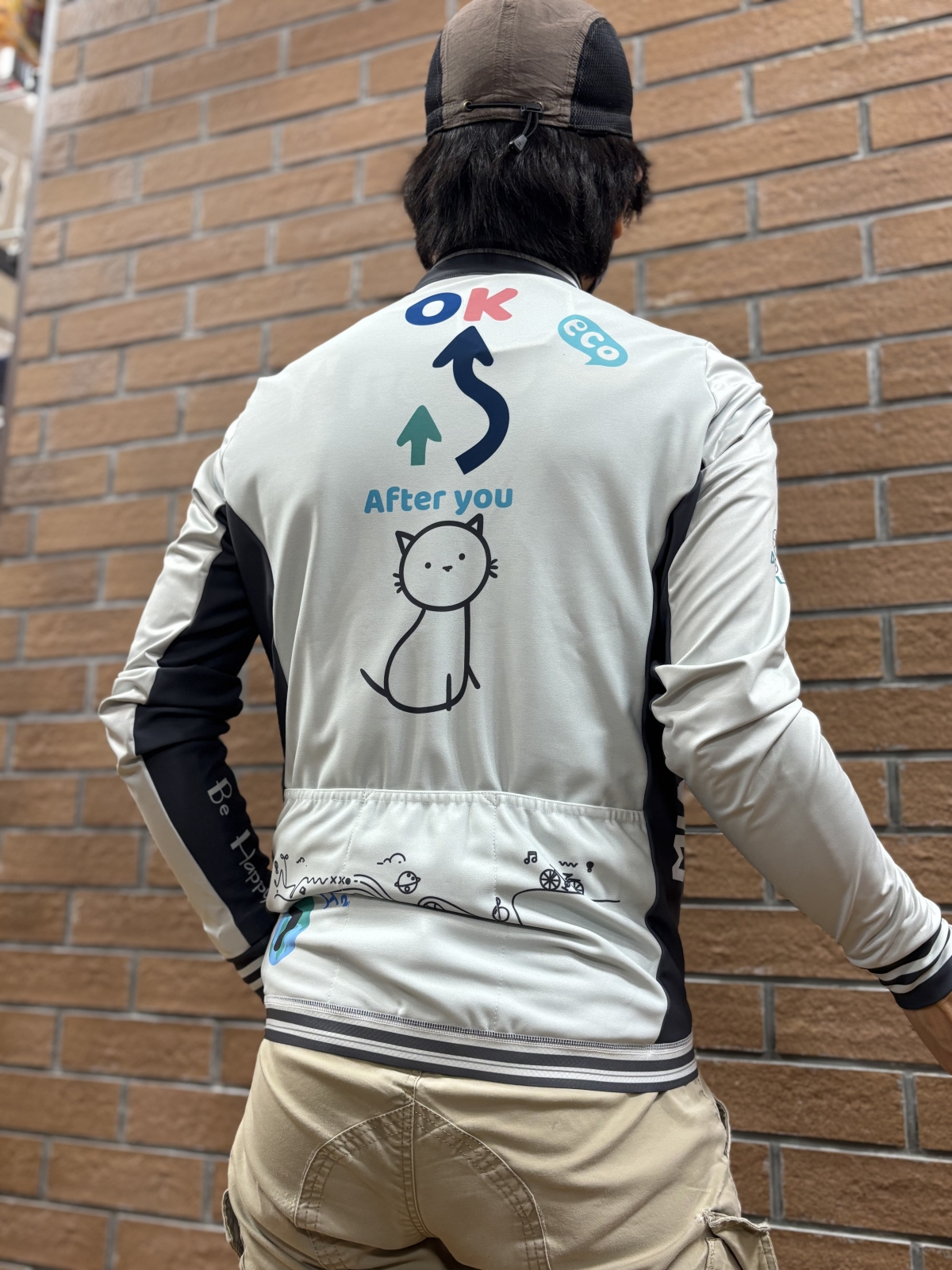 7ITA Dopo Cat Wind Jacket Ivory ワイズロード 名古屋 ネコ柄 ネコジャージ ネコ好き