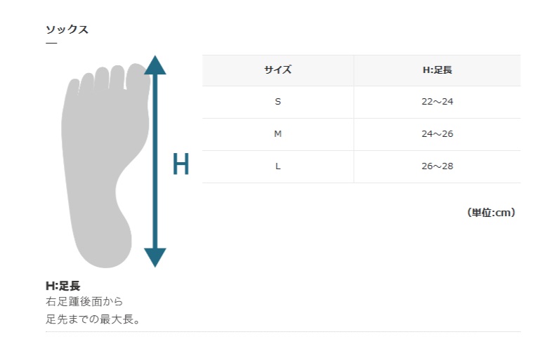 パールソックスサイズ