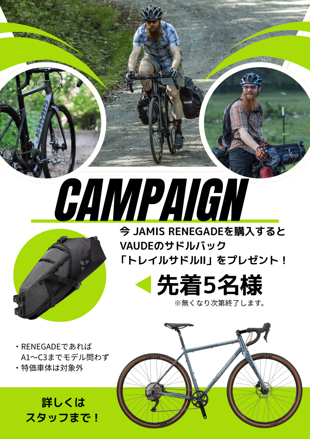 Greean And White Modern Bike Rental Flyer